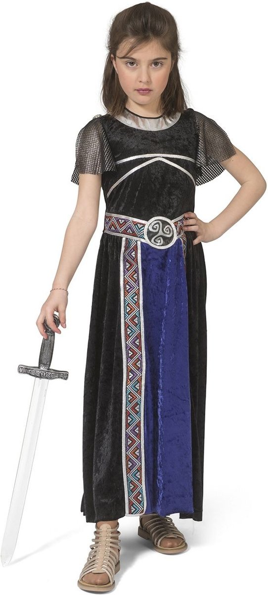 Strijder (Oudheid) Kostuum | Goddelijke Onoverwinnelijke Griekse Strijder Troje | Meisje | Maat 140 | Carnaval kostuum | Verkleedkleding